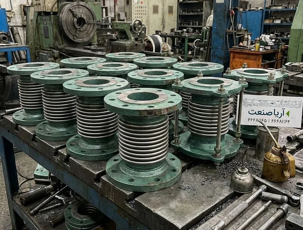 لرزه گیر آکاردئونی جوشی، فلنجدار ساده و فلنجدار مهاردار